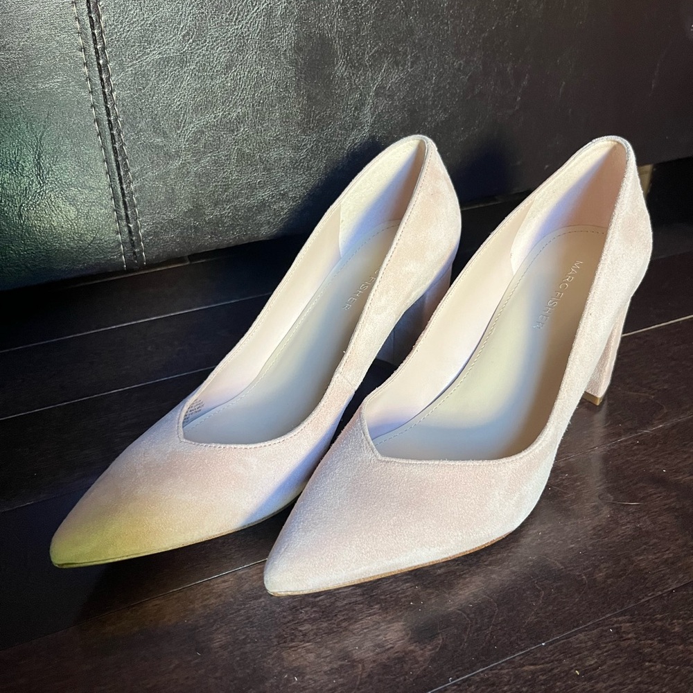 Nude Marc Fisher Block Heel
